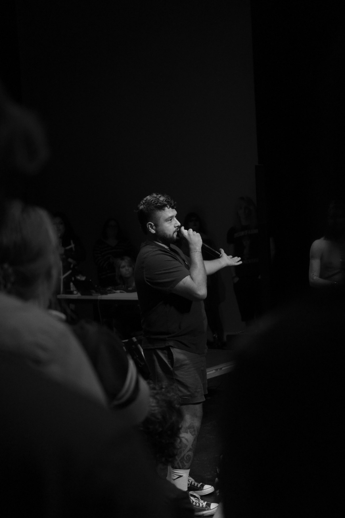 Armando addressing an audience